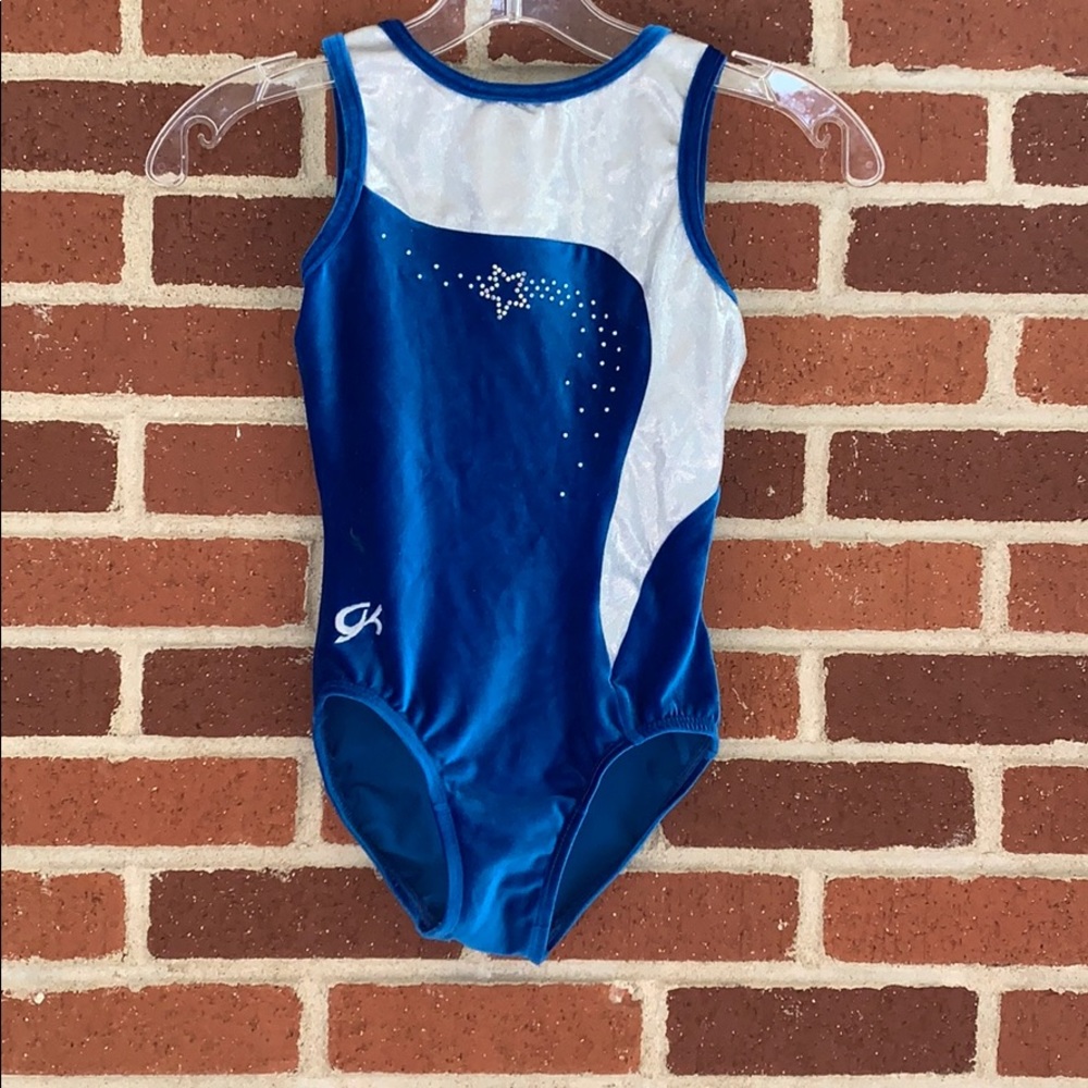 GK Blue Velvet Star Leotard